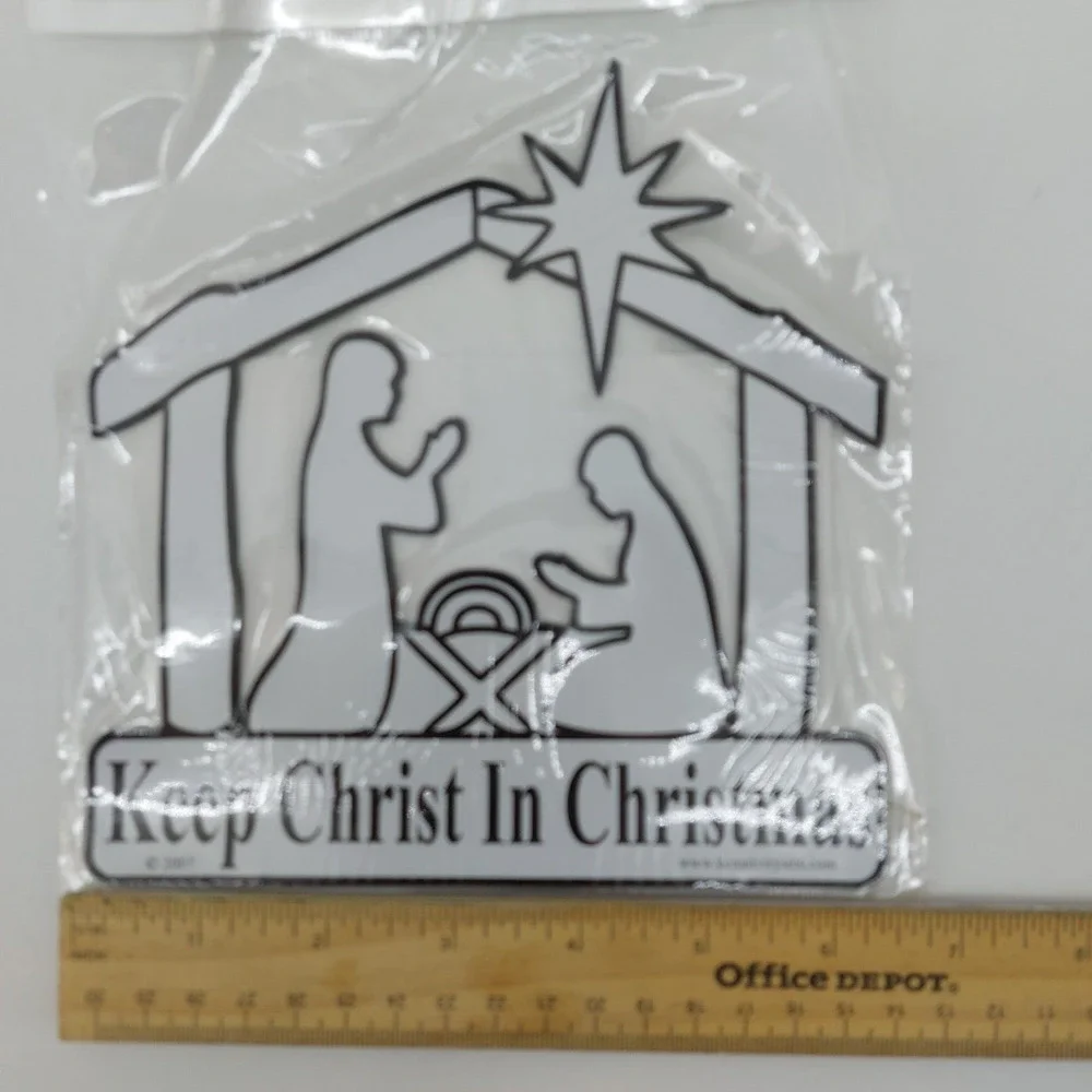 Lot of 2 Vehicle Magnet of Holy Family Keep Christ in Christmas
